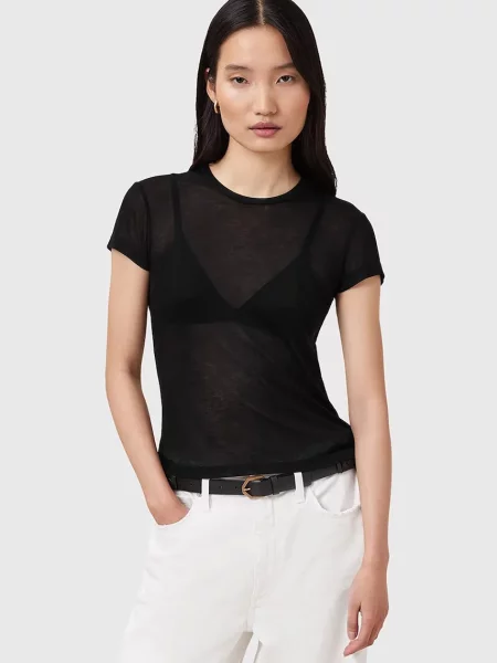 Тениска AllSaints JUNE дамска черно
