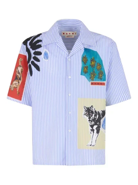 Pruhovaná košile Marni modrá