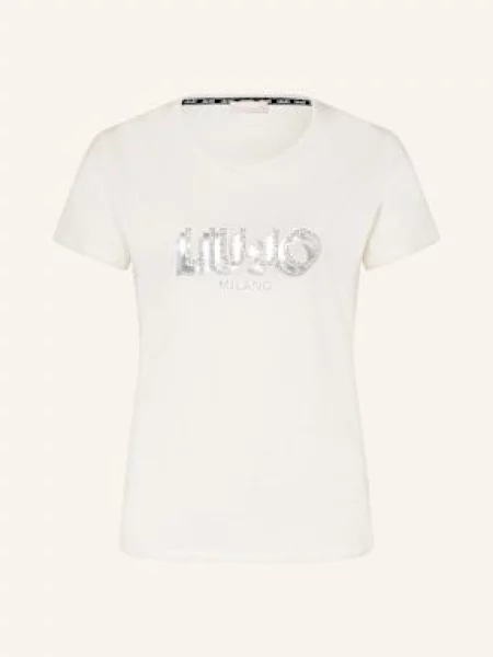 Kryształ górski koszulka Liu Jo z krótkim rękawem szara