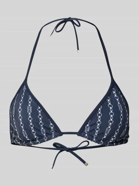 Top bikini z wiązaniem na szyi Tommy Hilfiger niebieski