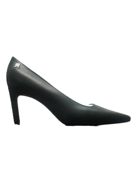 Tommy Hilfiger Czółenka Th Logo Lth Pump Slanted Hl czarny