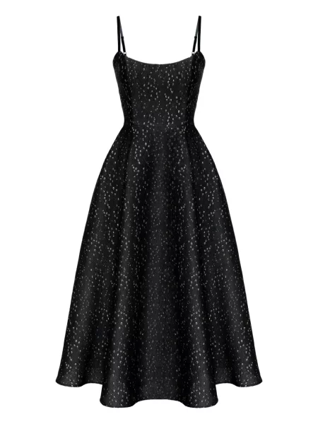 Rochie midi Post Meridiem din jacard până la genunchi de costum negru