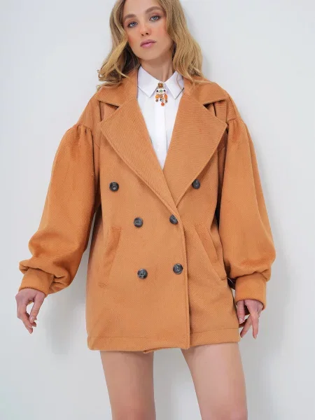 Trend Alaçatı Stili Palton de primăvară-toamnă pueblo maro
