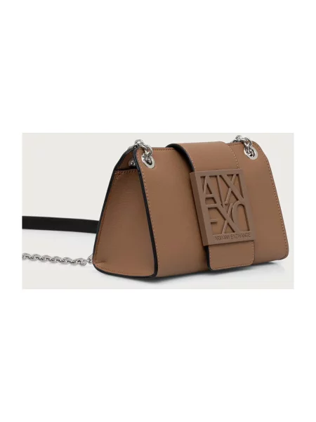 Torebka Armani Exchange skórzana beżowa