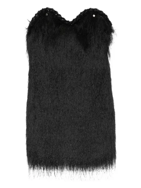 Rochie mini Amen cu franjuri de costum negru