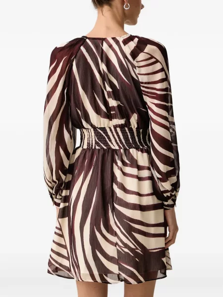 Rochie mini Morgan cu imagine cu model zebră evazată maro