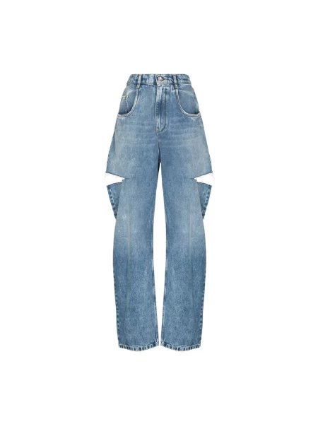 Jeansy Maison Margiela z wysoką talią niebieskie