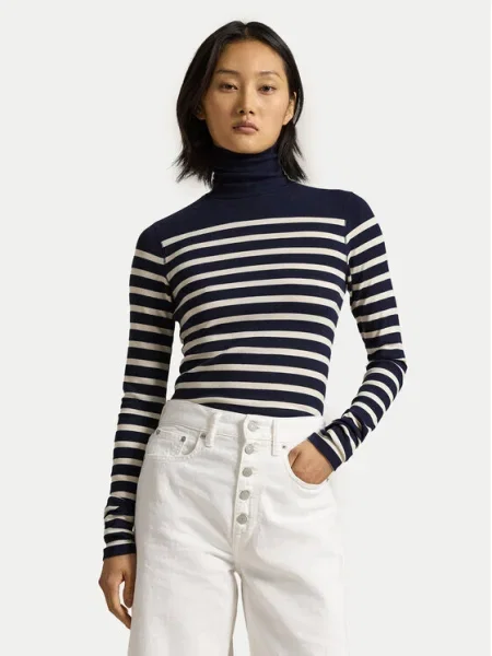 Polo Ralph Lauren Bluză cu gât Bleumarin