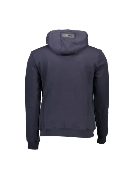 Bluza z kapturem Plein Sport z kapturem z nadrukiem niebieska