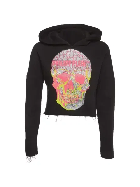Hanorac cu glugă Philipp Plein cu imagine negru