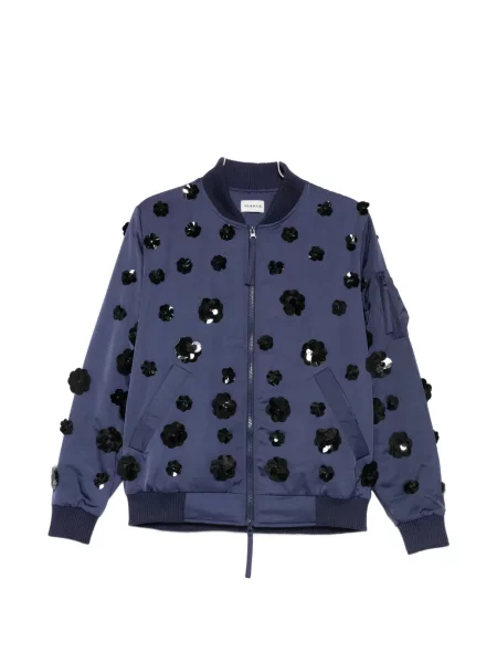 Haftowany kurtka bomber Parosh w kwiatki niebieski