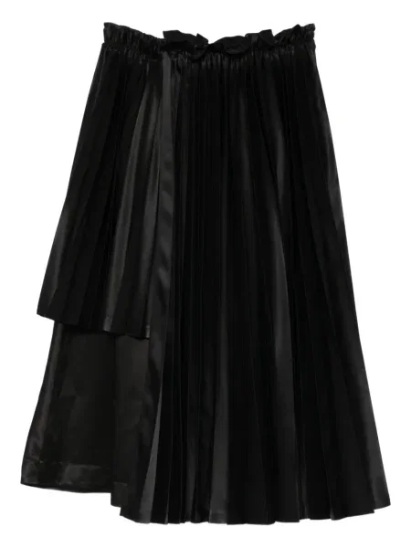 Fusta plisata Noir Kei Ninomiya plisată până la genunchi negru