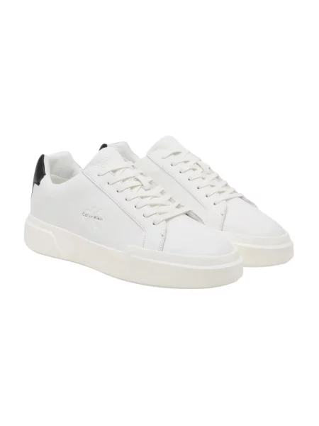 Sneakersy Calvin Klein Jeans sznurowane skórzane chunky białe