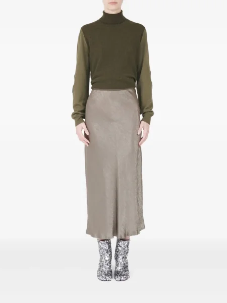 Fustă midi Maison Margiela până la genunchi maro