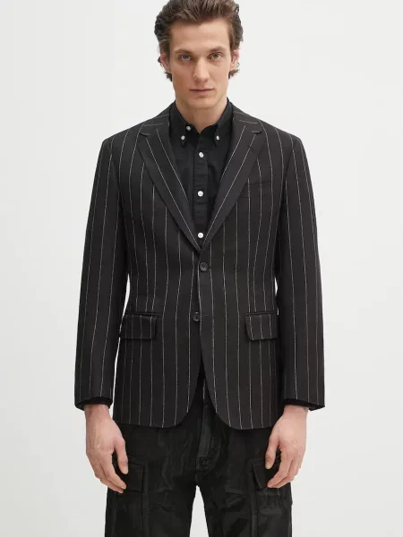 Wacko Maria sacou de lână Single Breasted negru