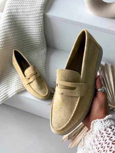 Mocasini Boto din piele galben