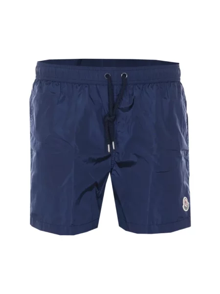 Kąpielówki Moncler z logo niebieskie