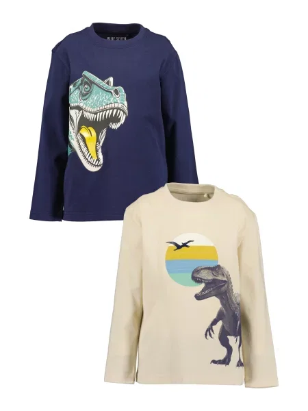 BLUE SEVEN Tricou ecru / bleumarin / galben muștar / verde albastru
