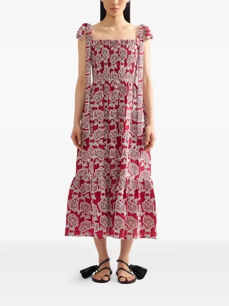 Rochie midi Erdem cu model floral roșu