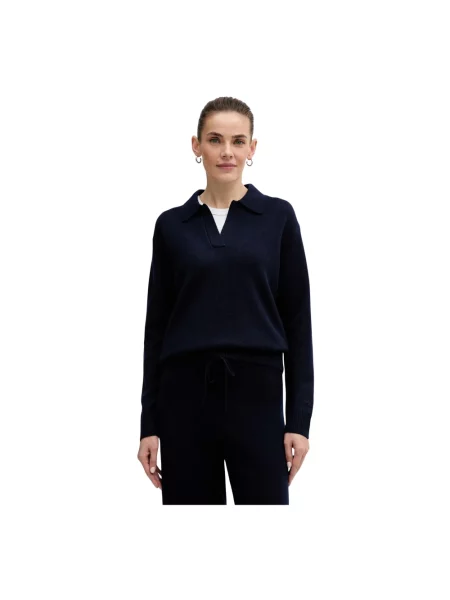 Sweter Mc2 Saint Barth wełniany z dekoltem w serek niebieski