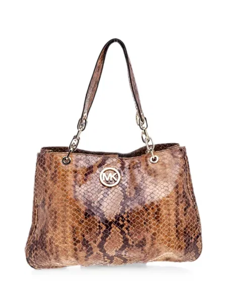 Geantă shopper Michael Michael Kors cu autograf maro