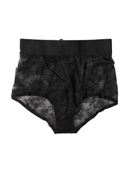 Majtki Dolce And Gabbana z wysoką talią z logo czarne