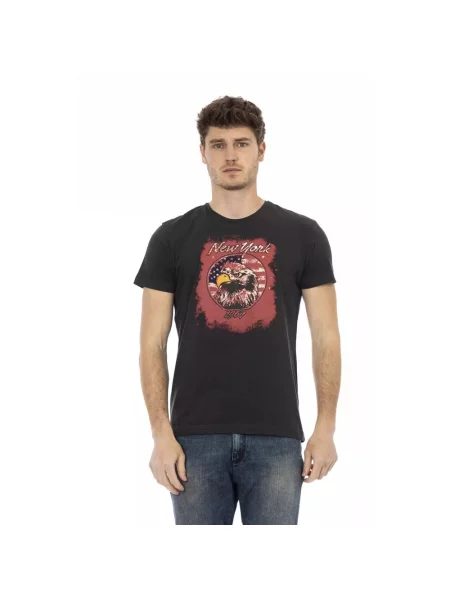 Koszulka Trussardi z okrągłym dekoltem casual czarna