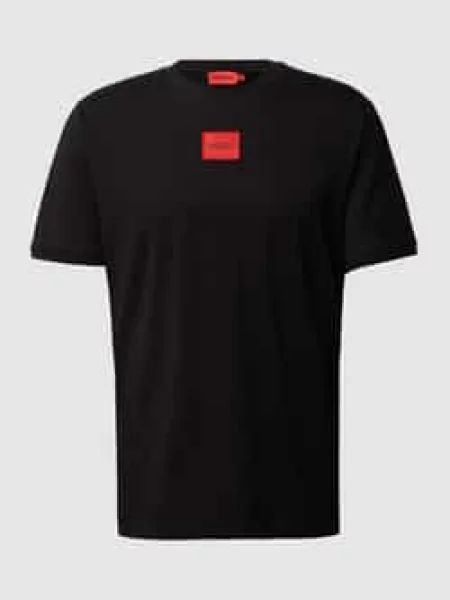T-shirt z bawełny model Hugo czarna