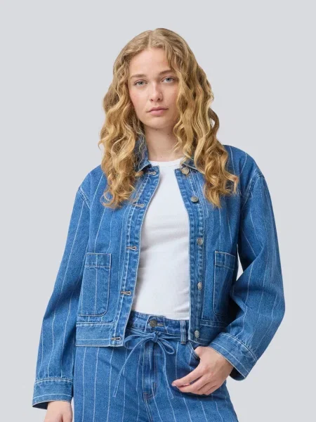 Modström Geacă de primăvară-toamnă Isolde albastru denim alb