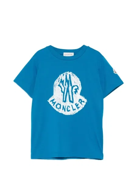 Koszulka dziecięca Moncler Enfant niebieska