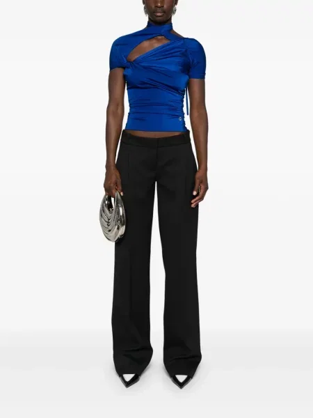 Top Coperni drapowany niebieski