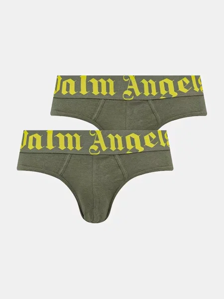 Palm Angels slipy z bawełną zielony