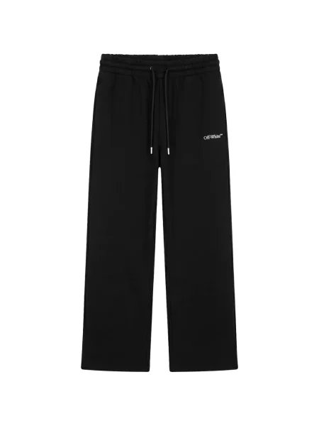 Pantaloni Off-white cu imagine alergare cu cordon alb