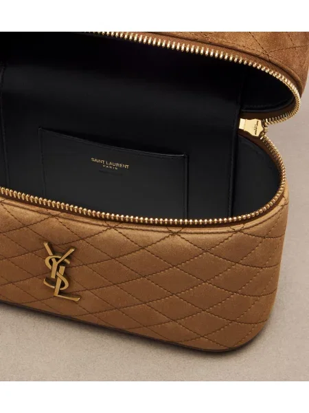 Geantă Saint Laurent din piele de căprioară maro