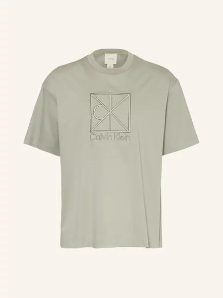 Calvin Klein t-shirt zielony gładki khaki
