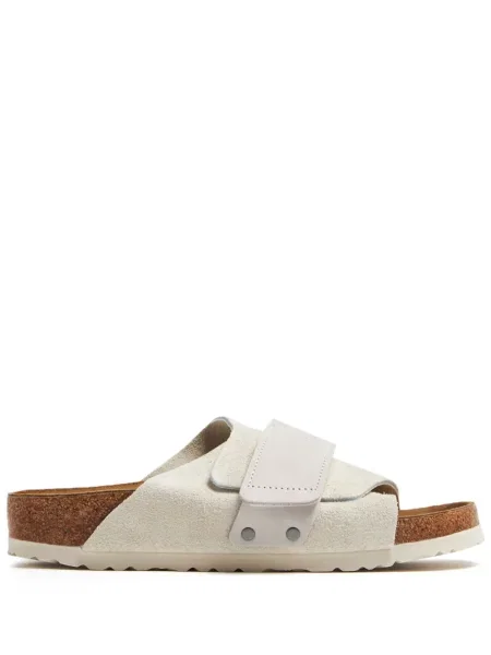 Sandale Birkenstock din piele de căprioară alb