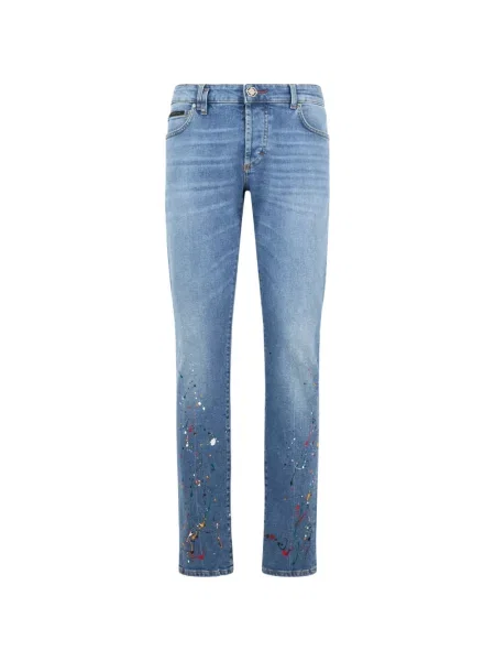 Blugi drepți Philipp Plein albastru