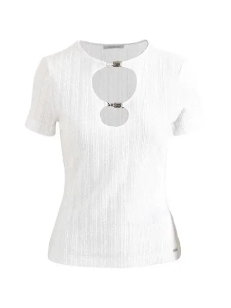Tricou Guess cu cataramă alb