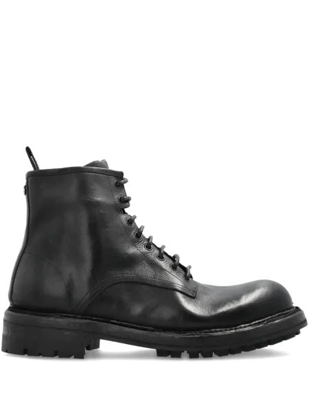 Botine Dolce & Gabbana cu șireturi din piele negru