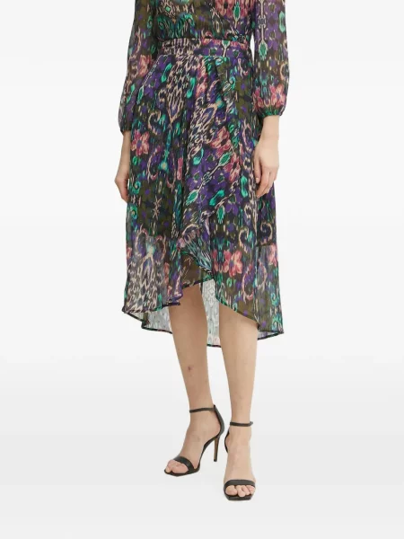 Fustă midi Morgan cu model floral negru