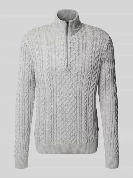 Sweter z dzianiny z prążkowanymi wykończeniami model ‘BLUSEAN’ Jack & Jones Premium