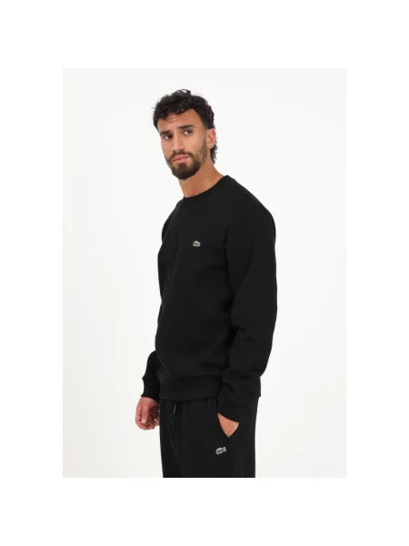 Lacoste bluza nierozpinana Mężczyźni dresowy jednolity 3 czarny