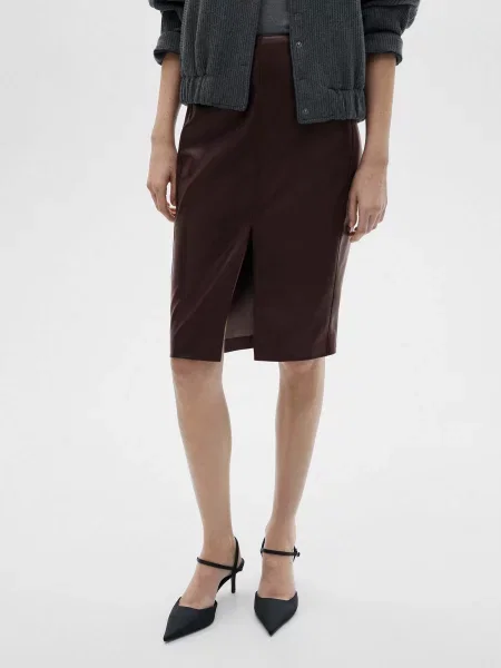 Спідниця міді MANGO коричневий