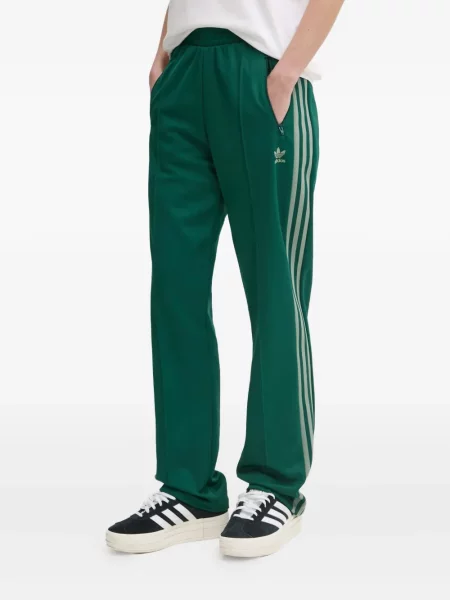 Pantaloni palazzo Adidas cu dungi plisat cu imagine albastru