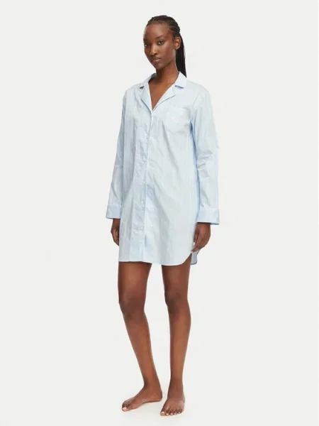 Noční košile LAUREN RALPH LAUREN modrá