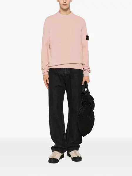 Lung pulover Stone Island cu strasuri roz