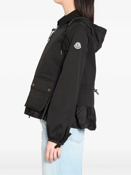 Geacă Moncler cu glugă negru