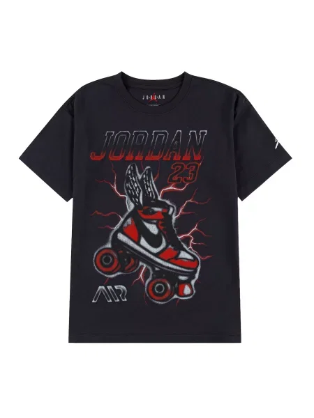 Jordan Tricou gri închis / roșu / negru alb