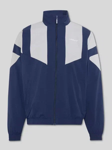 Bluza rozpinana o kroju relaxed fit z wyhaftowanym logo Adidas Originals granatowa
