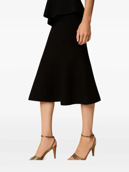 Fustă midi Twinset tricotate până la genunchi negru